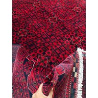 10x13 Ft Excellent Quality Khamyab Handmade Afghan Rug, Turkman Red Turkmen Persian Area Oriental Khorasan von KhorasanRug
