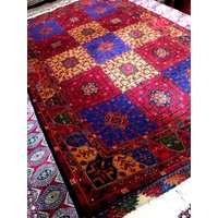 Belgique Afghan Rug, High Quality Double Knotted Rug, Merino Wool Turkmen Area Elegant Red Home Decor, Rug von KhorasanRug