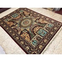 Highly Tighten Knotted 45/45 6.6x9.4 Ft Afghan Double-Knotted Excellent Fine Wool Rug, Oriental Hand-Knotted Persian Rug von KhorasanRug