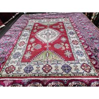 Kazak Rug 3'5x4'11 Ft Afghan Caucasian | Area Large Vintage Rug Persian Rugs Turkmen Kilim von KhorasanRug