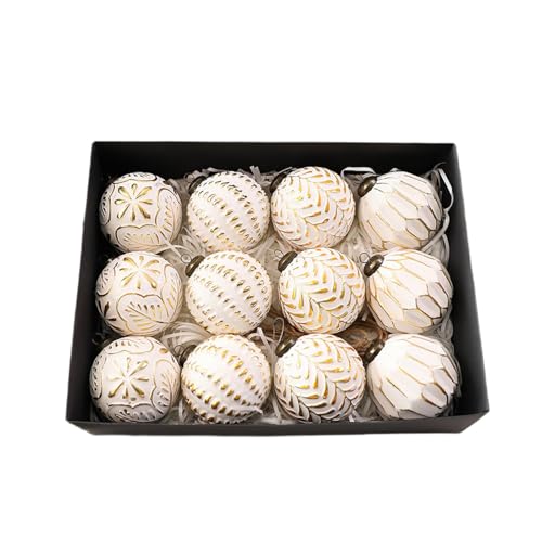 KiBcsLic 12 Hängende Ornamente für, Dekorative Ornamente, Kugeln für Zuhause, Gold KiBcsLic 12 Hängende Ornamente für, Dekorative Ornamente, Kugeln für Zuhause, Gold von KiBcsLic