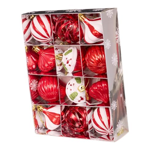 KiBcsLic 12 Stück Ornamente für Weihnachtskugeln, Geeignet für Besondere Anlässe, Rot KiBcsLic 12 Stück Ornamente für Weihnachtskugeln, Geeignet für Besondere Anlässe, Rot von KiBcsLic
