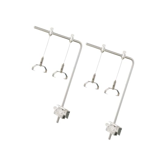 KiBcsLic 2 Stück Aquariumlichthalterung Lampenhalter Aufhängevorrichtung Befestigungsgestell Universell Aus Aluminiumlegierung Zur Montage An Oberflächen, mit 4 Clips von KiBcsLic