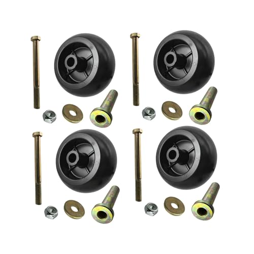 KiBcsLic 2 Stück Deck Wheels Kit Ersatz Laufrad Set mit Bolzen Und Muttern Aus PP Metall Und Widerstandsfähig für Gartenpflege Reparatur, 4-teiliges Set von KiBcsLic