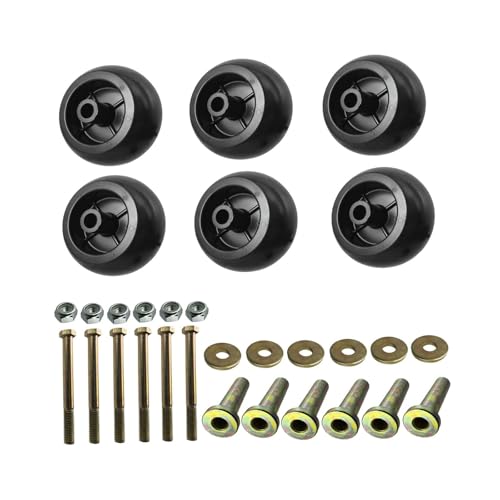KiBcsLic 2 Stück Deck Wheels Kit Ersatz Laufrad Set mit Bolzen Und Muttern Aus PP Metall Und Widerstandsfähig für Gartenpflege Reparatur, 6-teiliges Set KiBcsLic 2 Stück Deck Wheels Kit Ersatz Laufrad Set mit Bolzen Und Muttern Aus PP Metall Und Widerstandsfähig für Gartenpflege Reparatur, 6-teiliges Set von KiBcsLic