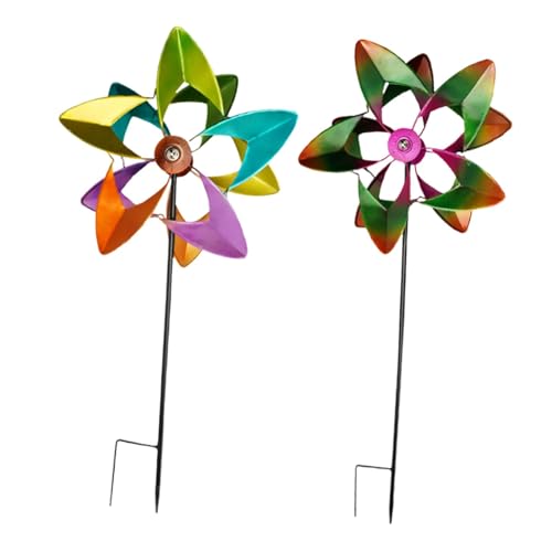KiBcsLic 2X Wind Eisen wasserdichte Kinder Spielzeug Windmühle für Rasen Party Hof von KiBcsLic