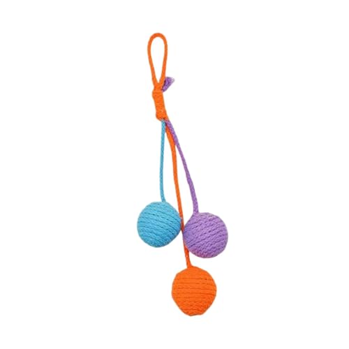 KiBcsLic 3 Stück Sisalball Seilball Spielball Haustierspielzeug Kratzball Handgefertigtes Hängespielzeug zur Befriedigung des Jagdinstinkts für Hauskatzen, Lila Blau Orange KiBcsLic 3 Stück Sisalball Seilball Spielball Haustierspielzeug Kratzball Handgefertigtes Hängespielzeug zur Befriedigung des Jagdinstinkts für Hauskatzen, Lila Blau Orange von KiBcsLic