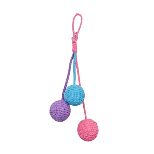 KiBcsLic 3 Stück Sisalball Seilball Spielball Haustierspielzeug Kratzball Handgefertigtes Hängespielzeug zur Befriedigung des Jagdinstinkts für Hauskatzen, Rosa Blau Lila KiBcsLic 3 Stück Sisalball Seilball Spielball Haustierspielzeug Kratzball Handgefertigtes Hängespielzeug zur Befriedigung des Jagdinstinkts für Hauskatzen, Rosa Blau Lila von KiBcsLic