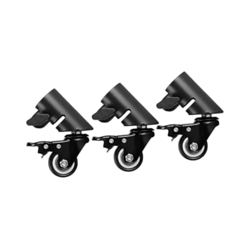 KiBcsLic 3pcs Rotatable Lautsprecher Stativ Casters Rolling Wheels Kit Easy Installation Bein Caster Kit für 35 mm/1,38 Zoll Rohrdurchmesser von KiBcsLic