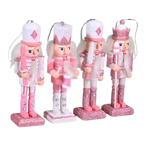 KiBcsLic 4Pcs Nussknacker Soldat Figuren Holz Puppe für Weihnachten Baum Geburtstag Kamin von KiBcsLic