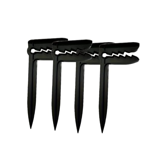 KiBcsLic 4er Pack Strandheringe, Ankerclips für Strandtücher Im Freien, Picknickdeckenhalter, Leichte, Handtuch Und Sandspikes für Camping, Schwarz von KiBcsLic