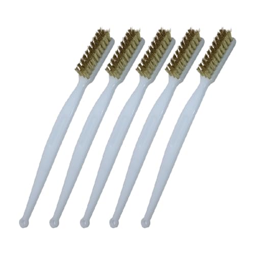 KiBcsLic 5 Stück Drahtbürsten Handbürsten Grillbürsten Reinigungsbürsten Kratzbürsten Set Zur Beseitigung von Schmutz Und Farbe für Heimwerker Und Autoreparat, Gold von KiBcsLic