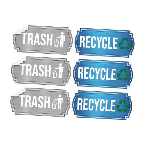 KiBcsLic 6 Stück Müll Und Recyclingaufkleber, Recyclingbehälter Etiketten, Selbstklebende Aufkleber, Abfallschilder für Die Öffentlichkeit, Den Außenbereich, Blau Und Grau KiBcsLic 6 Stück Müll Und Recyclingaufkleber, Recyclingbehälter Etiketten, Selbstklebende Aufkleber, Abfallschilder für Die Öffentlichkeit, Den Außenbereich, Blau Und Grau von KiBcsLic