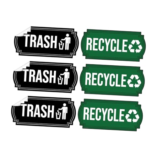 KiBcsLic 6 Stück Müll Und Recyclingaufkleber, Recyclingbehälter Etiketten, Selbstklebende Aufkleber, Abfallschilder für Die Öffentlichkeit, Den Außenbereich, Grün Und Schwarz KiBcsLic 6 Stück Müll Und Recyclingaufkleber, Recyclingbehälter Etiketten, Selbstklebende Aufkleber, Abfallschilder für Die Öffentlichkeit, Den Außenbereich, Grün Und Schwarz von KiBcsLic