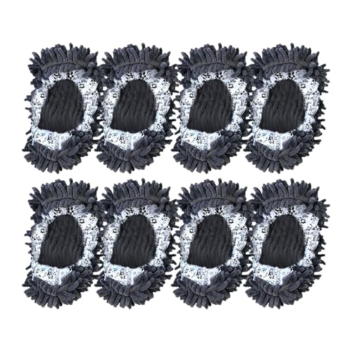 KiBcsLic 8 Stück Wischmopp Hausschuhe Bodenreinigungssocken Staubwischer Pantoffeln Und Schuhüberzüge Aus Abriebfester Chenille Faser für Die Schonende KiBcsLic 8 Stück Wischmopp Hausschuhe Bodenreinigungssocken Staubwischer Pantoffeln Und Schuhüberzüge Aus Abriebfester Chenille Faser für Die Schonende von KiBcsLic
