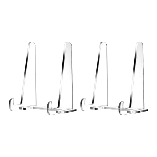KiBcsLic Acrylständer, Staffelei, Stabiler Bilderrahmenständer für Den Tisch, Tellerhalter für Plaketten, Bücher, Büro, Tisch, Restaurant, 2 Stücke KiBcsLic Acrylständer, Staffelei, Stabiler Bilderrahmenständer für Den Tisch, Tellerhalter für Plaketten, Bücher, Büro, Tisch, Restaurant, 2 Stücke von KiBcsLic