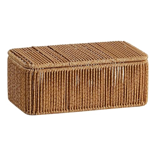 KiBcsLic Aufbewahrungskorb Als Geflochtener Behälter Box für Die Arbeitsplatte in Rattan Optik Verstärkt mit Metallgestell für Die Lagerung von Kosmetika, 25 cm X 12.5 cm X 10 KiBcsLic Aufbewahrungskorb Als Geflochtener Behälter Box für Die Arbeitsplatte in Rattan Optik Verstärkt mit Metallgestell für Die Lagerung von Kosmetika, 25 cm X 12.5 cm X 10 von KiBcsLic