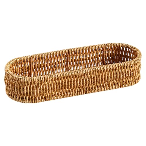KiBcsLic Aufbewahrungskorb Besteckorganizer Servierkorb Handgefertigt Aus Flexiblem PP für Haushaltsorganisation Badezimmer Geschenk Heimdekoration, M von KiBcsLic