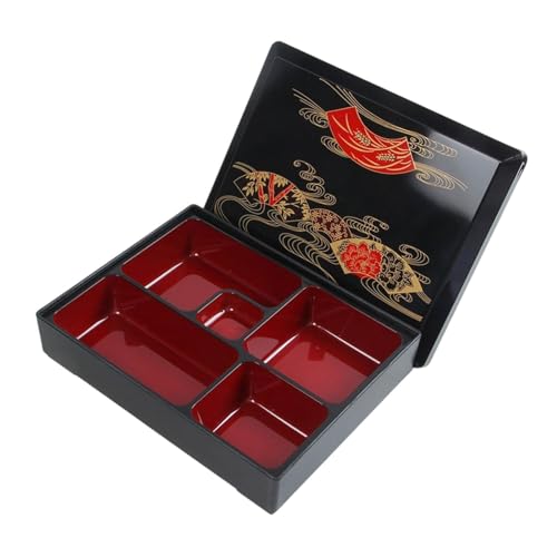 KiBcsLic Bento Box Lunchbehälter, Traditionelles Design mit Deckel Und 5 Fächern Fürs Büro, M KiBcsLic Bento Box Lunchbehälter, Traditionelles Design mit Deckel Und 5 Fächern Fürs Büro, M von KiBcsLic