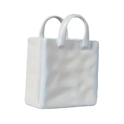 KiBcsLic Bodenvase Dekorative Vase Harz Handtasche Modernes Design Blumenvasen Ornament für Geschenk Wohnzimmer Esszimmer Schlafzimmer Flur Regal Café, 7.7 cm X 11.2 cm von KiBcsLic