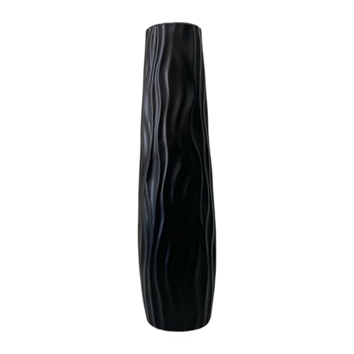 KiBcsLic Bodenvase Große Dekovase Standvase Zylinder Vase Kunstblume Aus Hochwertigem Pp mit Einzigartigem Mattem Finish Und Leichter Reinigung für Wohnzimmer, Schwarz KiBcsLic Bodenvase Große Dekovase Standvase Zylinder Vase Kunstblume Aus Hochwertigem Pp mit Einzigartigem Mattem Finish Und Leichter Reinigung für Wohnzimmer, Schwarz von KiBcsLic
