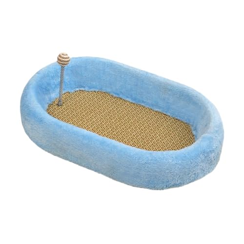 KiBcsLic Cat Kratzbrett Sofa Schutz Kratzspielzeug Kratzschale Kratzmatte Aus Robustem Seil Und Schaumstoff mit Ball für Katze für Wohnbereich Schlafzimmer Kat, Blau von KiBcsLic
