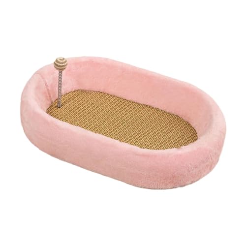 KiBcsLic Cat Kratzbrett Sofa Schutz Kratzspielzeug Kratzschale Kratzmatte Aus Robustem Seil Und Schaumstoff mit Ball für Katze für Wohnbereich Schlafzimmer Kat, Rosa von KiBcsLic