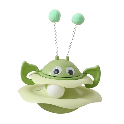 KiBcsLic Drehteller Katzenspielzeug, Kätzchen Übungsspielzeug, Interaktives Katzenspielzeug für Mittelgroße Und Kleine Katzen, GrÜn von KiBcsLic