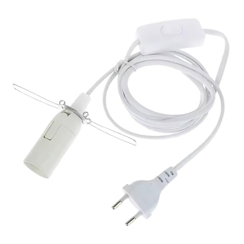 KiBcsLic E14 Lampensockel PVC Lampenfassung mit 180cm DIY Ersatz für Salzlampenhalter Innenbeleuchtung für Schlafzimmer Esszimmer Café, Weiß KiBcsLic E14 Lampensockel PVC Lampenfassung mit 180cm DIY Ersatz für Salzlampenhalter Innenbeleuchtung für Schlafzimmer Esszimmer Café, Weiß von KiBcsLic