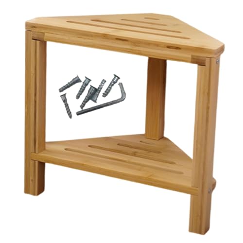 KiBcsLic Eck Duschhocker mit Rutschfestem Stand Als Fußablage 2 Stöckiges Aufbewahrungsregal Tragbarer Hocker Holz Wasserdicht für Badezimmer Dusche Wohnzimmer, Rechter Winkel KiBcsLic Eck Duschhocker mit Rutschfestem Stand Als Fußablage 2 Stöckiges Aufbewahrungsregal Tragbarer Hocker Holz Wasserdicht für Badezimmer Dusche Wohnzimmer, Rechter Winkel von KiBcsLic