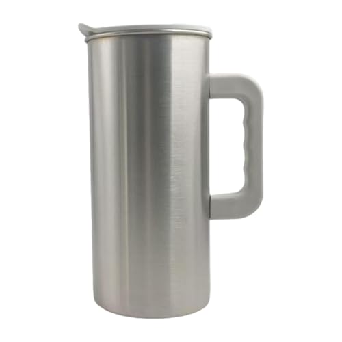 KiBcsLic Edelstahl Karaffe mit Deckel Und Griff Große 1500ml Kapazität für Kalte Und Heiße Getränke Elegantes Design Leicht zu Reinigen für Küche Restaurant C, Weiß KiBcsLic Edelstahl Karaffe mit Deckel Und Griff Große 1500ml Kapazität für Kalte Und Heiße Getränke Elegantes Design Leicht zu Reinigen für Küche Restaurant C, Weiß von KiBcsLic