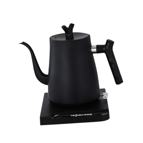 KiBcsLic Elektrischer Wasserkocher Übergießkessel Handaufguss Kanne Kaffeekanne mit Schwanenhals Ausguss Und Trockengehschutz für Baristas Und Liebhaber, Schwarz, 1000 Liter von KiBcsLic