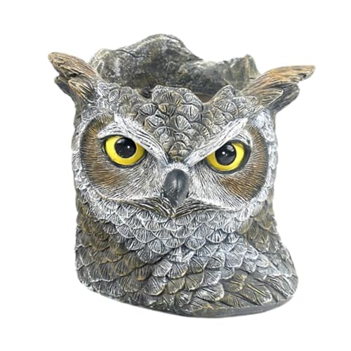 KiBcsLic Eule Statue Pflanzer Blumentopf Desktop Ornament für Tisch Mittelstücke Rustikalen von KiBcsLic