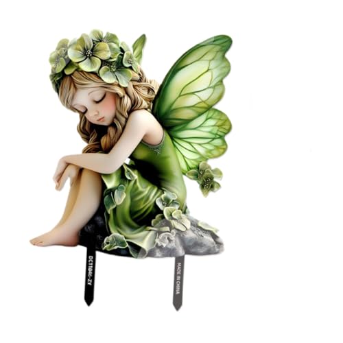KiBcsLic Fee Statue Stake PVC 2D Dekoration Rasen Zeichen für Outdoor Pathway Garten von KiBcsLic