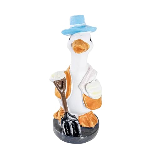 KiBcsLic Gartenfigur Ente Tier Skulptur Resin Gartendeko Ornament Gestaltet für Geschenk Büro Innenbereich, Dreiecksgabel von KiBcsLic