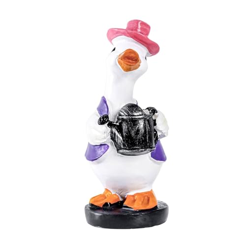 KiBcsLic Gartenfigur Ente Tier Skulptur Resin Gartendeko Ornament Gestaltet für Geschenk Büro Innenbereich, Wasserkocher von KiBcsLic