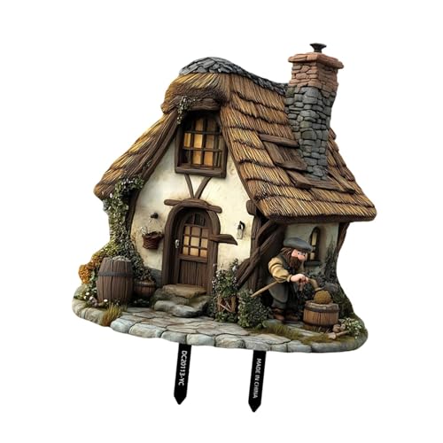 KiBcsLic Gartenstecker mit Pilzmotiv Eine Rasen Dekoration Und Feengartenzubehör Als Dekorative 2D Tafel Aus PVC Die Eine Magische Atmosphäre Erzeugt für Hof, Mehrfarbig, 26.4 X 27.7 cm von KiBcsLic