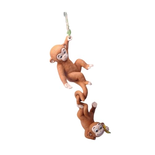 KiBcsLic Hängende Affenstatue Resin Skulptur Figur Tierornament Wetterbeständig Dekorativ Handbemalt für Wohnzimmer Balkon Büro Kinderzimmer 28.5cmx10cmx6cm von KiBcsLic