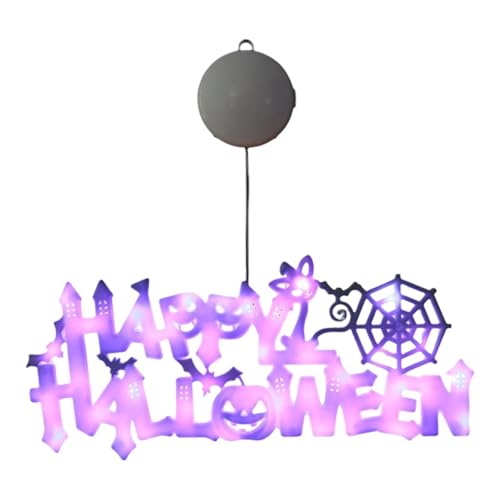 KiBcsLic Happy Halloween Schild LED Schild Festlich Kreativ Garten Innenhof Haus Hängend Zimmer Wasserdicht Urlaub Fenster Leuchten, Lila KiBcsLic Happy Halloween Schild LED Schild Festlich Kreativ Garten Innenhof Haus Hängend Zimmer Wasserdicht Urlaub Fenster Leuchten, Lila von KiBcsLic