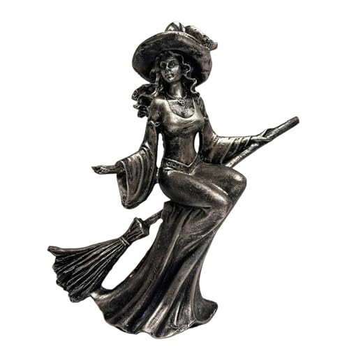 KiBcsLic Hexenfigur für Die Halloween Dekoration Hexenstatue Tischfigur Und Kunsthandwerk Aus Harz Als Einzigartige Ergänzung für Esstisch Kaminsims Und Als G, Riding A Broom KiBcsLic Hexenfigur für Die Halloween Dekoration Hexenstatue Tischfigur Und Kunsthandwerk Aus Harz Als Einzigartige Ergänzung für Esstisch Kaminsims Und Als G, Riding A Broom von KiBcsLic
