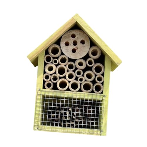 KiBcsLic Holz Bienenunterkunft zum Aufhängen, Schmetterlingshotel im Gartenbereich, Gelb KiBcsLic Holz Bienenunterkunft zum Aufhängen, Schmetterlingshotel im Gartenbereich, Gelb von KiBcsLic