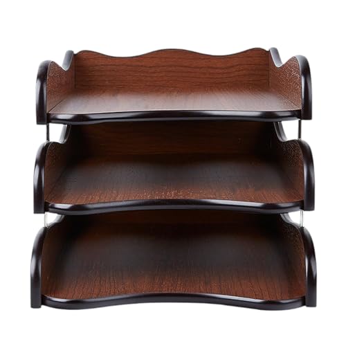 KiBcsLic Holz Posteingang Tablett Desktop Storage Box Papier Fach Organizer für Büro Dokument von KiBcsLic