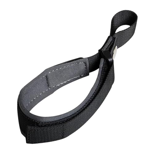 KiBcsLic Hundeleine Handgelenkband Kurzführer Nylon Verstellbare Leinenfixierung Gepolsterter Handgriff für Zuverlässige Führung für Spaziergang Training, Grau von KiBcsLic