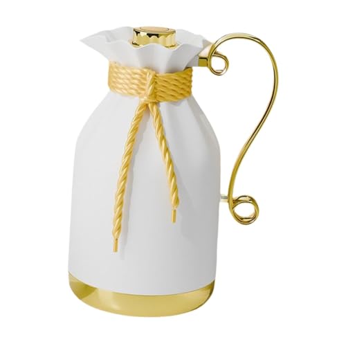 KiBcsLic Isolierte Kaffeekaraffe Teekanne Glaskanne Isolierkrug mit Elegantem Arabischem Design Geschmacksneutral Wärmespeichernd für Camping Haushalt Büro Ver, Weiß KiBcsLic Isolierte Kaffeekaraffe Teekanne Glaskanne Isolierkrug mit Elegantem Arabischem Design Geschmacksneutral Wärmespeichernd für Camping Haushalt Büro Ver, Weiß von KiBcsLic