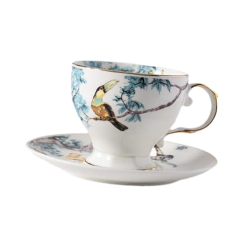KiBcsLic Kaffeetasse Porzellan Mokkabecher mit Tablett Floraler Henkelbecher Pflegeleicht Vielseitig Einsetzbar für Familie Kollegen Teestunde Haus Geschenk, 220 Ml KiBcsLic Kaffeetasse Porzellan Mokkabecher mit Tablett Floraler Henkelbecher Pflegeleicht Vielseitig Einsetzbar für Familie Kollegen Teestunde Haus Geschenk, 220 Ml von KiBcsLic
