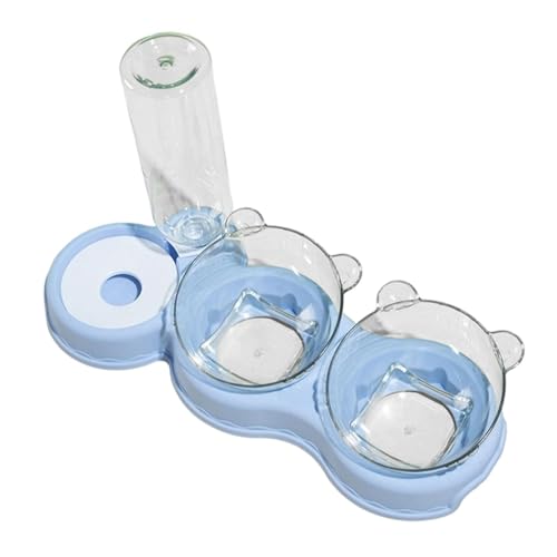 KiBcsLic Katzen 3 in 1 Futternapf Wassernapf Doppelschale Fütterungsstation mit Abnehmbaren Pp Komponenten Und Ergonomisch Erhöhtem Design für Katzen Hund, Blau KiBcsLic Katzen 3 in 1 Futternapf Wassernapf Doppelschale Fütterungsstation mit Abnehmbaren Pp Komponenten Und Ergonomisch Erhöhtem Design für Katzen Hund, Blau von KiBcsLic
