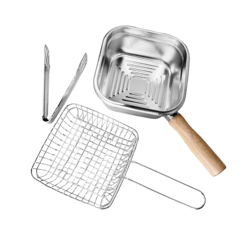 KiBcsLic Kleine Fritteuse mit Korb, Leicht zu Greifender Griff für Nudeln, Eintöpfe, Gemüse von KiBcsLic
