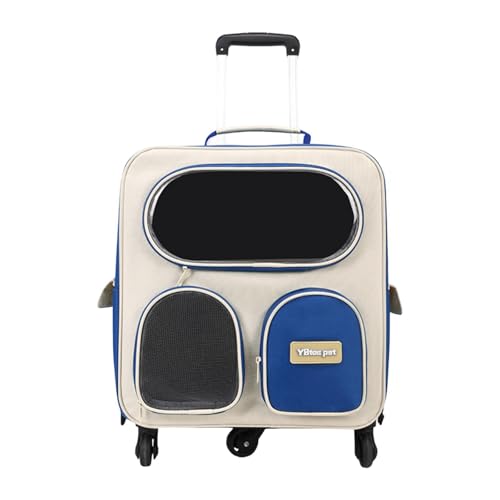 KiBcsLic Kombinierte Katzen Transportlösung mit Rucksack Und Rollen Atmungsaktives Design Robustes Material für Urlaub Und Ausflüge, Blau KiBcsLic Kombinierte Katzen Transportlösung mit Rucksack Und Rollen Atmungsaktives Design Robustes Material für Urlaub Und Ausflüge, Blau von KiBcsLic