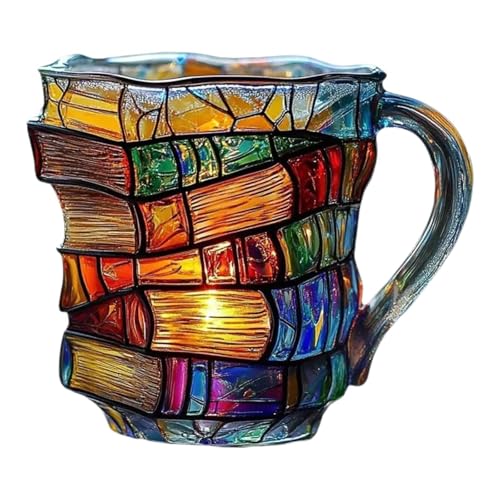 KiBcsLic Kreative Kaffeetasse mit Buchmotiv, Geschenkartikel für Leser und Lehrer, Style B von KiBcsLic