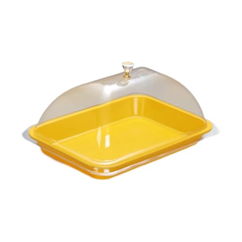 KiBcsLic Kuchenplatte Kuchenteller Servierschale Tortenglocke mit Transparenter Kuppel Aus für Schutz vor Staub für Küche Konditorei Festsaal Marktstan, Gelb KiBcsLic Kuchenplatte Kuchenteller Servierschale Tortenglocke mit Transparenter Kuppel Aus für Schutz vor Staub für Küche Konditorei Festsaal Marktstan, Gelb von KiBcsLic